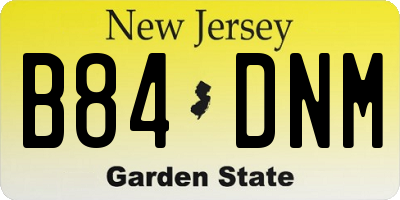 NJ license plate B84DNM
