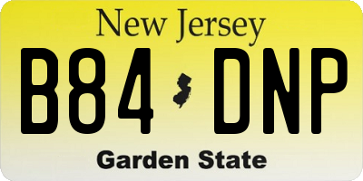 NJ license plate B84DNP