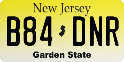 NJ license plate B84DNR