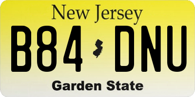 NJ license plate B84DNU