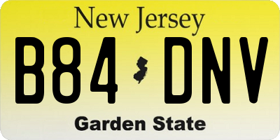NJ license plate B84DNV