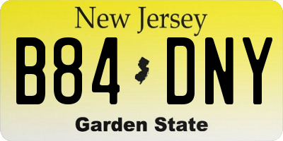 NJ license plate B84DNY