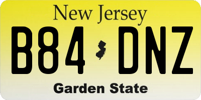 NJ license plate B84DNZ