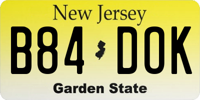 NJ license plate B84DOK
