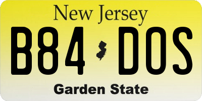 NJ license plate B84DOS
