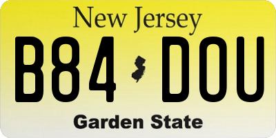 NJ license plate B84DOU