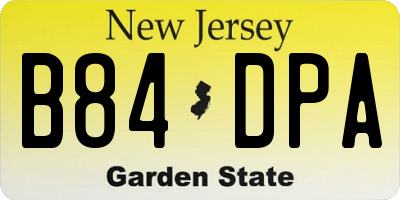 NJ license plate B84DPA