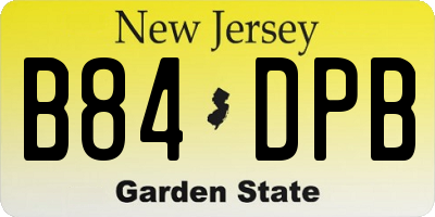 NJ license plate B84DPB