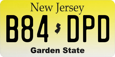 NJ license plate B84DPD