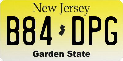 NJ license plate B84DPG