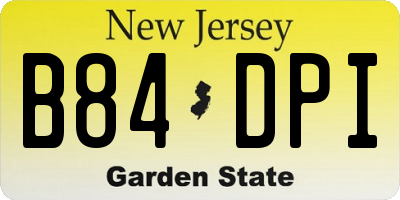 NJ license plate B84DPI
