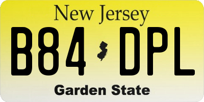 NJ license plate B84DPL