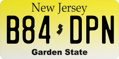 NJ license plate B84DPN