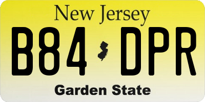 NJ license plate B84DPR