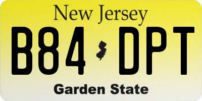 NJ license plate B84DPT