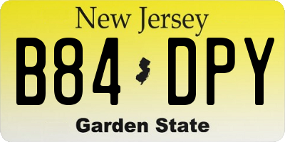NJ license plate B84DPY