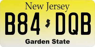 NJ license plate B84DQB