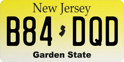 NJ license plate B84DQD