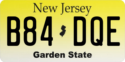 NJ license plate B84DQE