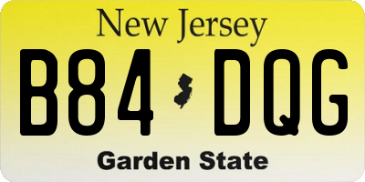 NJ license plate B84DQG