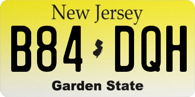 NJ license plate B84DQH