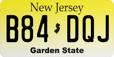 NJ license plate B84DQJ