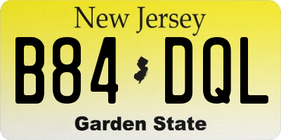 NJ license plate B84DQL