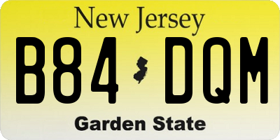 NJ license plate B84DQM