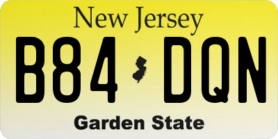 NJ license plate B84DQN