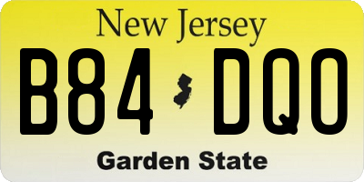 NJ license plate B84DQO