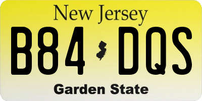 NJ license plate B84DQS