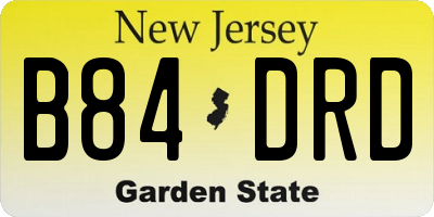NJ license plate B84DRD