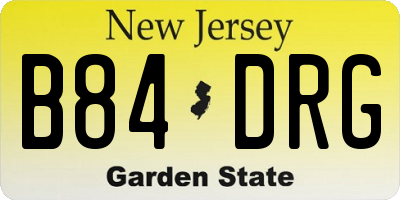 NJ license plate B84DRG