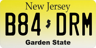 NJ license plate B84DRM