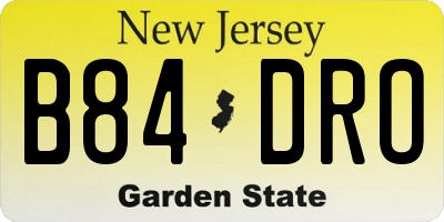 NJ license plate B84DRO