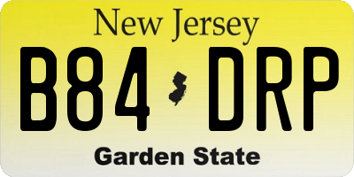 NJ license plate B84DRP