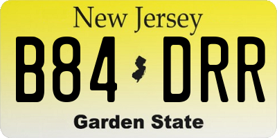 NJ license plate B84DRR
