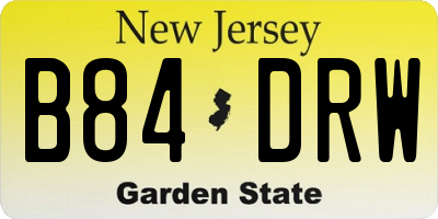 NJ license plate B84DRW