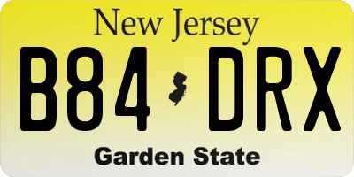 NJ license plate B84DRX