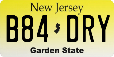 NJ license plate B84DRY