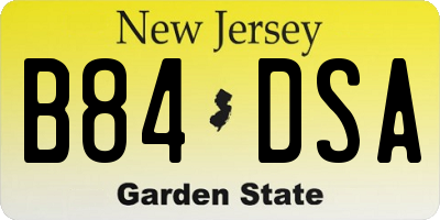 NJ license plate B84DSA