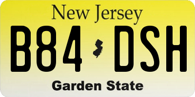 NJ license plate B84DSH