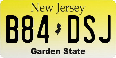 NJ license plate B84DSJ