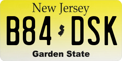 NJ license plate B84DSK