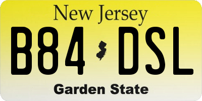 NJ license plate B84DSL