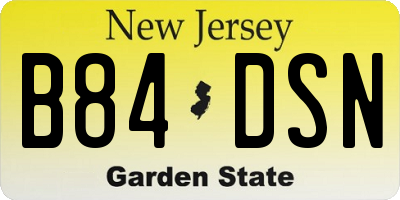 NJ license plate B84DSN