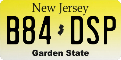 NJ license plate B84DSP
