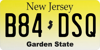 NJ license plate B84DSQ