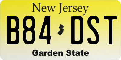 NJ license plate B84DST