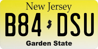 NJ license plate B84DSU